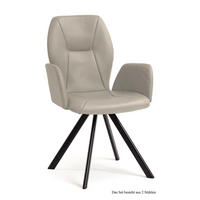 ARMLEHNSTUHL drehbar (2er-Set) Diane 58x92x60 Schwarz/Natur - Schwarz/Naturfarben, Kunststoff (60/92/58cm) - 58aufmkessel