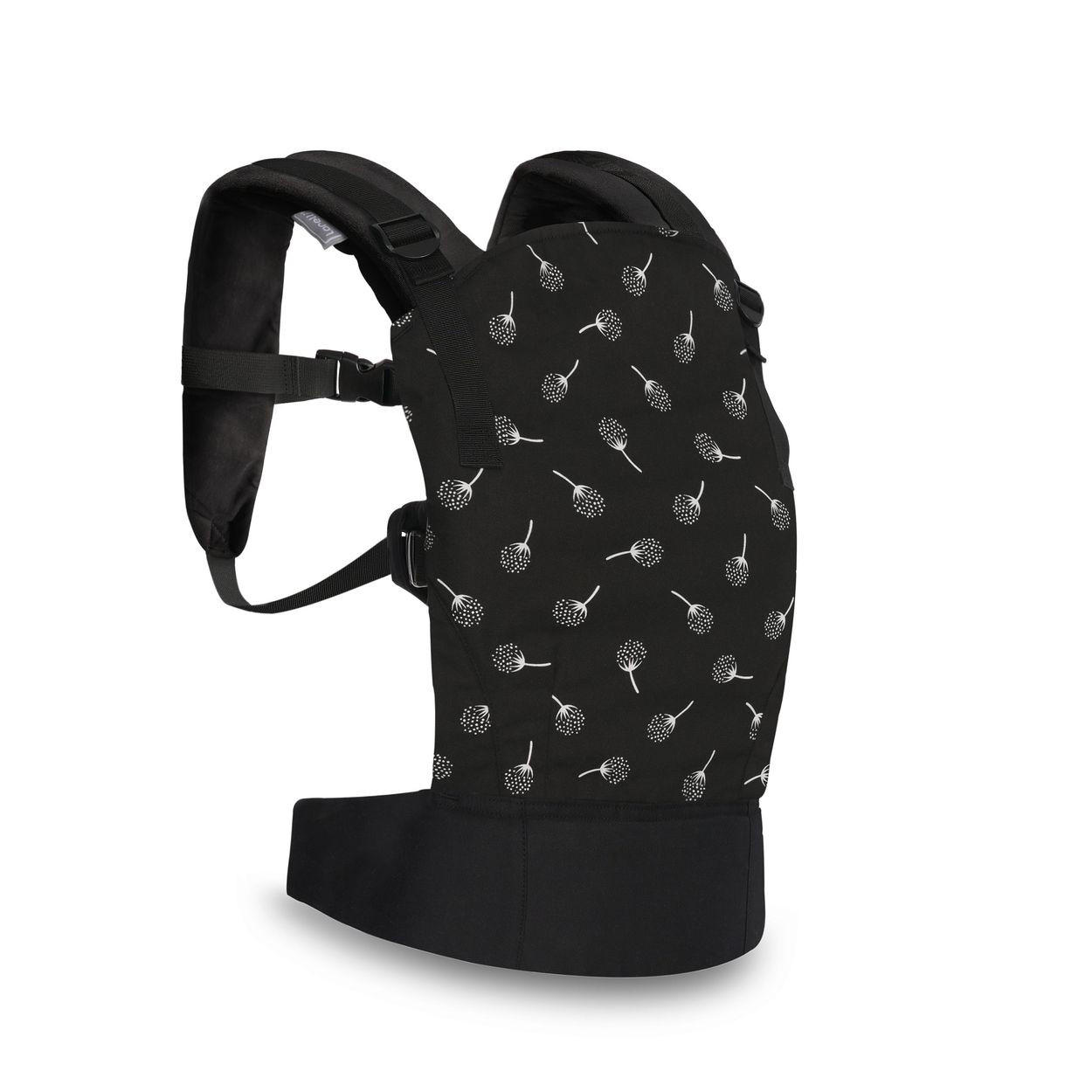BABYTRAGE Wally 2 in 1 schwarz Bauchtrage, Rückentrage, Kopfstütze, Fronttasche, faltbar, 9 kg - Schwarz, Textil (11/35/20cm) - Lorelli