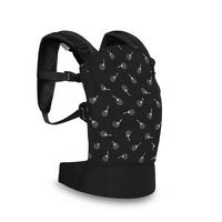 BABYTRAGE Wally 2 in 1 schwarz Bauchtrage, Rückentrage, Kopfstütze, Fronttasche, faltbar, 9 kg - Schwarz, Textil (11/35/20cm) - Lorelli