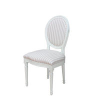 STUHL 2er-Set antikweiss, Stoff beige gestreift - Weiß, Holz/Textil (50/93/47cm) - ebuy24