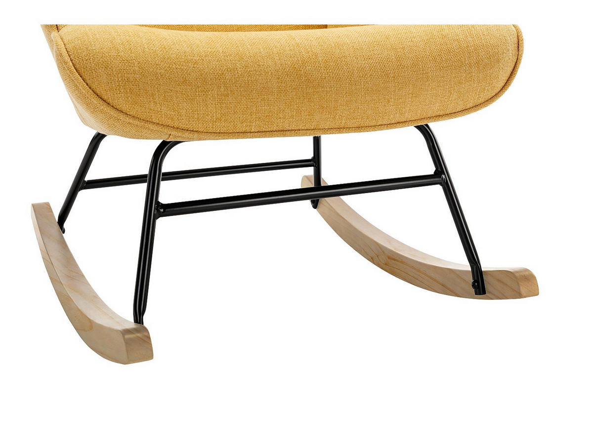 SCHAUKELSESSEL - melierter Stoff - Senfgelb - ELMINA II - Gelb, Textil (86/91/68cm) - Vente-Unique