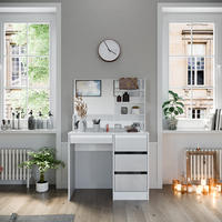 SCHMINKTISCH Sherry Weiß 80 cm mit Spiegel - Weiß, Holzwerkstoff (80/127.4/40cm) - Vicco