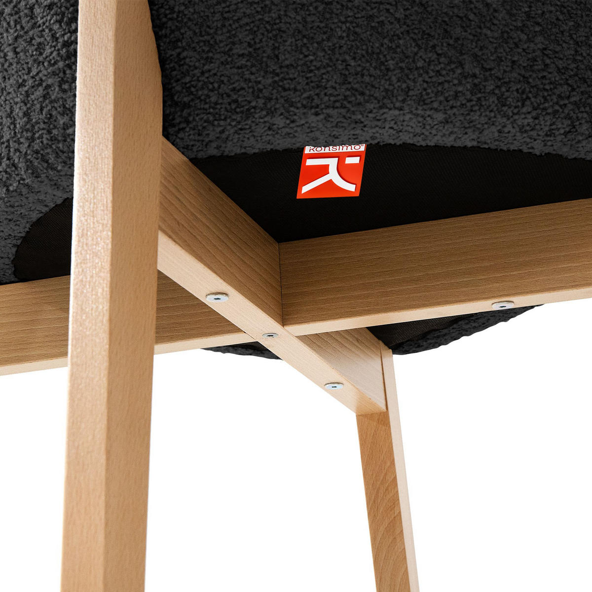 POLSTERSTUHL LONIS Esszimmerstühle 2er Set - Eichefarben/Schwarz, Holz/Textil (55/82/54cm) - KONSIMO®