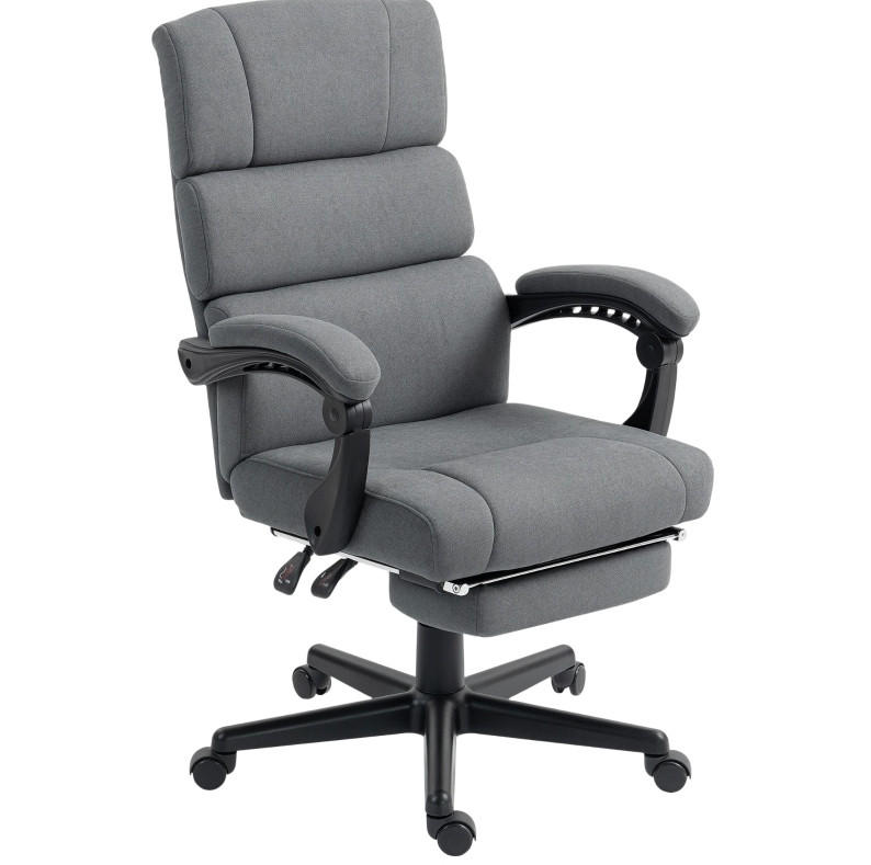BÜROSTUHL höhenverstellbar mit Fußstütze 68,5 x 56 x 105-115 cm Dark Grey - Dunkelgrau, Metall (56/115/68.5cm) - Meubliv