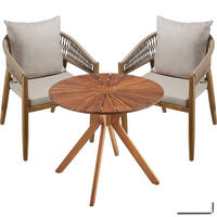GARTENSET 3-teilig, höhenverstellbare Kunststofffüße, in Sandfarben - Sandfarben, Holz/Kunststoff - tectake