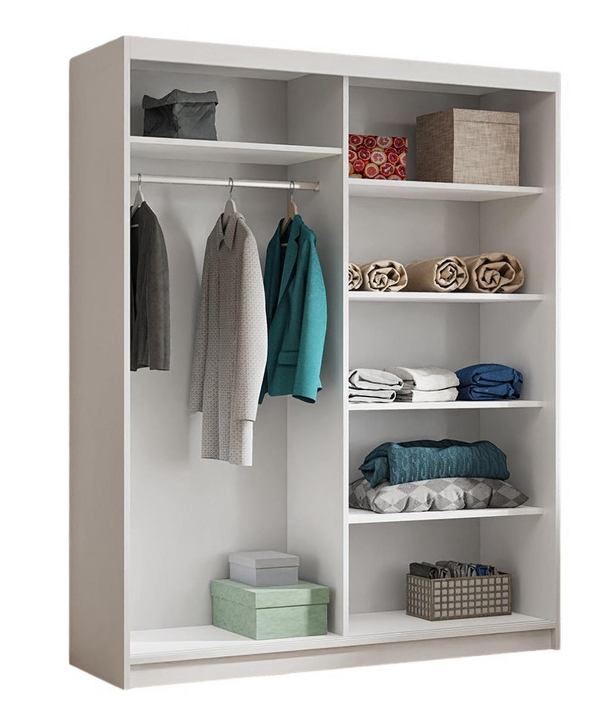 SCHWEBETÜRENSCHRANK Dora 100 cm mit Lamellen und Spiegel 2-türig, kaschmir, Lamelle artisan - Kaschmir/Eiche Artisan, Kunststoff (100/205/60cm) - Margaret Hadas24