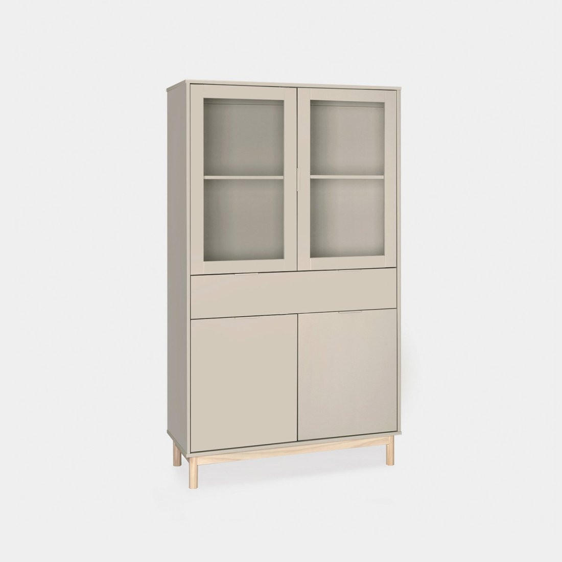 VITRINENSCHRANK DOPPELTER Elian Grau 95 cm x 170 cm - Grau, Holzwerkstoff (95/170/39cm)