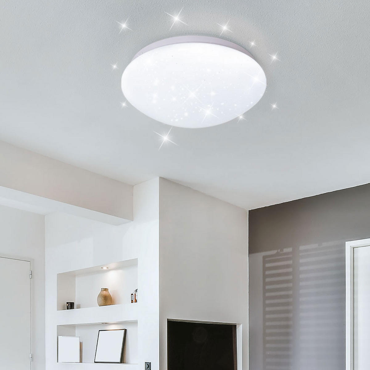 LED DECKENLEUCHTE Weiß Sternenhimmel Effekt - Weiß, Metall (21.5/7.8/7.8cm)