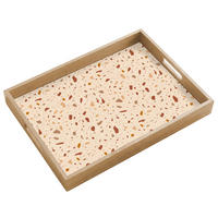 TABLETT - Terrazzo - Muster - Bunt - Stein - 50x35 cm - Beige, Holz (50/5/5cm) - OnlyWow