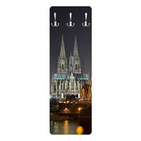 WANDGARDEROBE - Kölner Dom 34/105 cm - Grau, Holzwerkstoff (34/105/1.6cm) - Bilderwelten