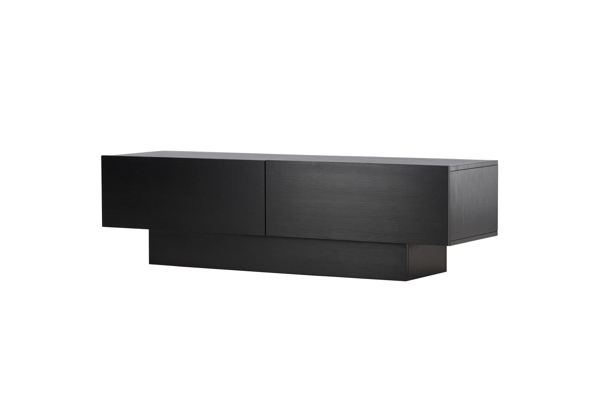 TV-LOWBOARD CUENCA Schwarz 160x47x45 cm - Schwarz, Holzwerkstoff (160/45/47cm) - FURNLUX