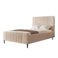 POLSTERBETT BELLAGIO 140/200 cm auf Füßen, ohne Bettkasten, Beige - Beige, Textil/Metall (140/200cm) - Idohome