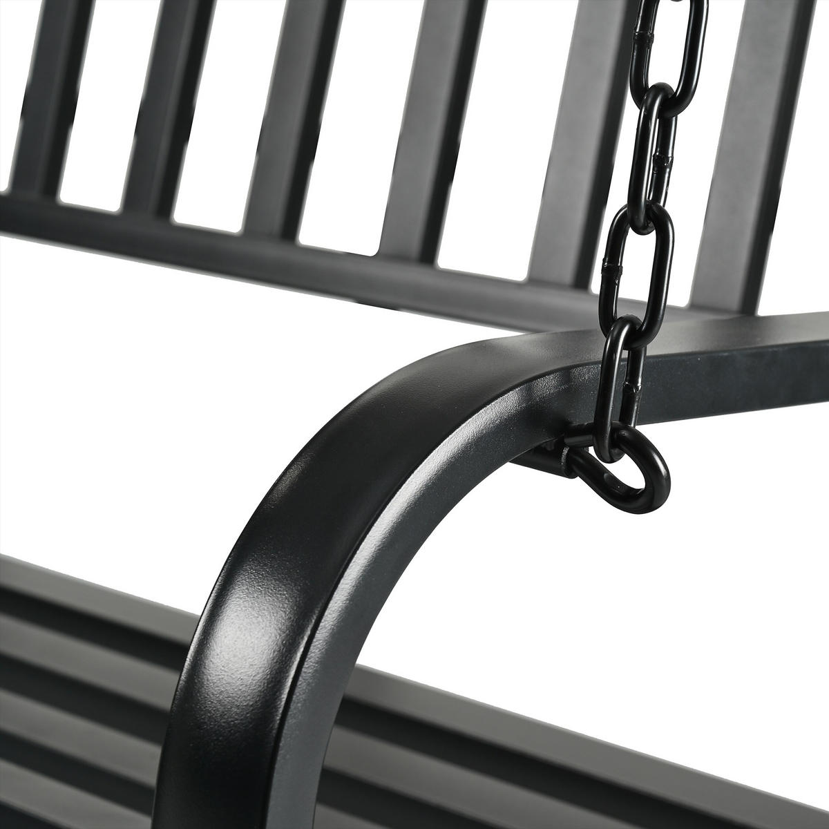 HÄNGEBANK - Schwarz, Metall (133/197/58cm) - Relaxdays