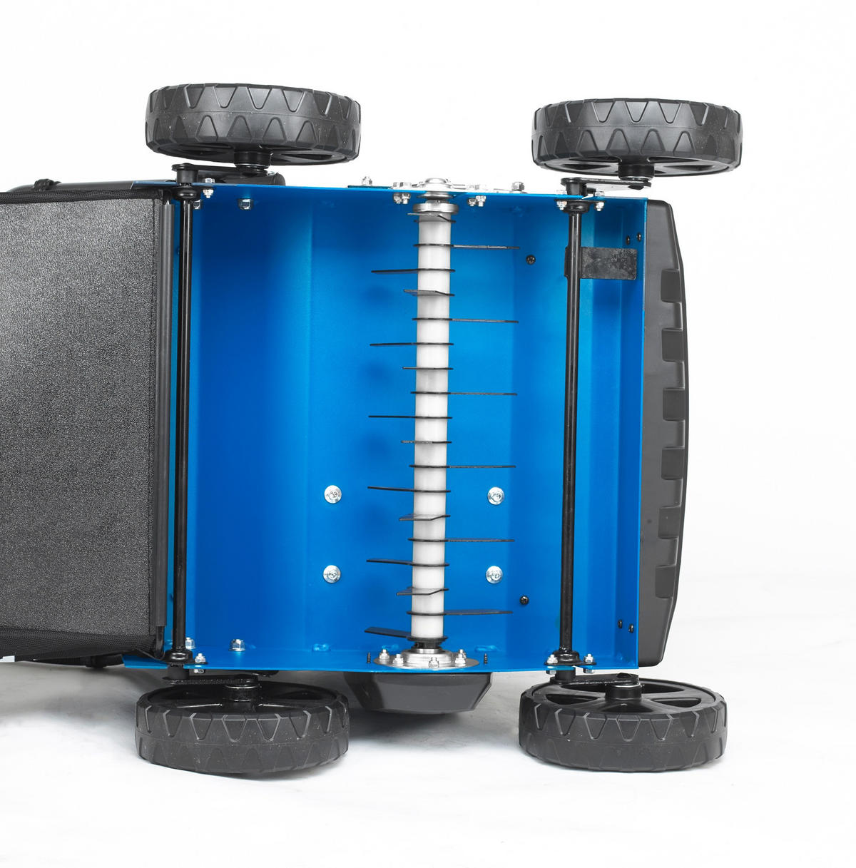 BENZIN-VERTIKUTIERER Lüfter SC4001G Rasenlüfter Moosentferner (40 cm, 5.4 PS, 45L Fangkorb) - Blau, Metall (64/57/66.4cm) - HYUNDAI