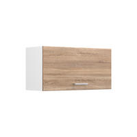 HÄNGESCHRANK R-Line, Sonoma/Weiß, 80 cm Flach - Weiß/Sonoma Eiche, Holzwerkstoff (80/40/31cm) - Vicco