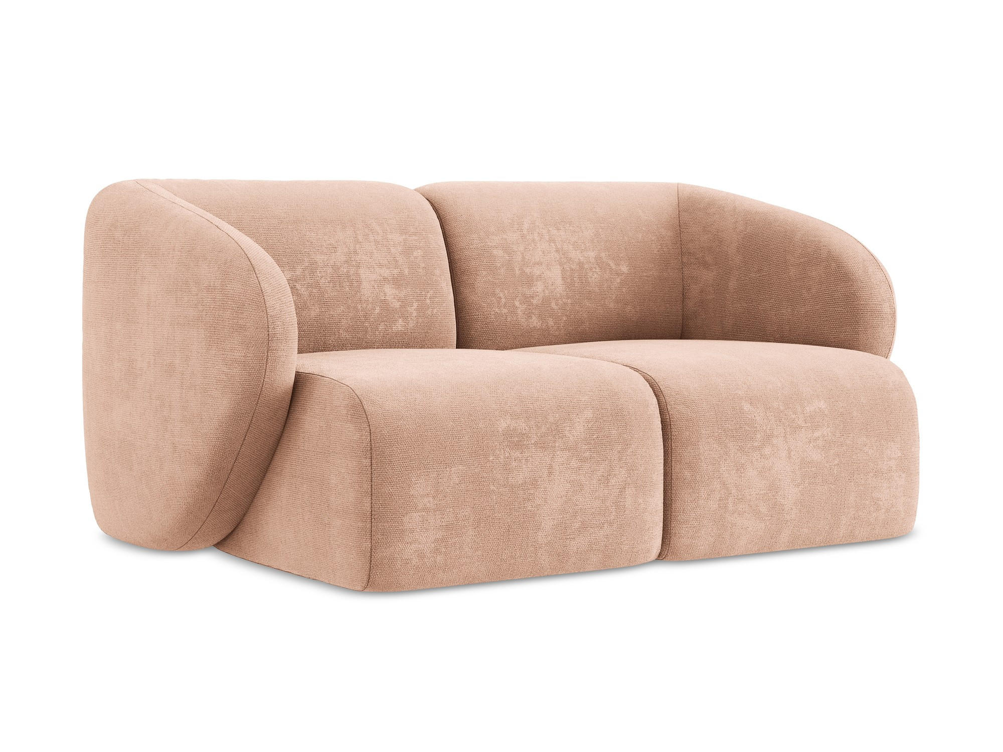 2-SITZER-SOFA Chenille Stoff Pink - Koralle/Schwarz, Holzwerkstoff/Kunststoff (174/75/94cm) - Makamii