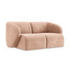 2-SITZER-SOFA Chenille Stoff Pink - Koralle/Schwarz, Holzwerkstoff/Kunststoff (174/75/94cm) - Makamii