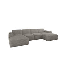 ECKSOFA Siena U ein Stil, der zum Entspannen einlädt, Stoff Velo Grau - Grau, Holz/Textil (344/73/165cm) - Kaiser Möbel