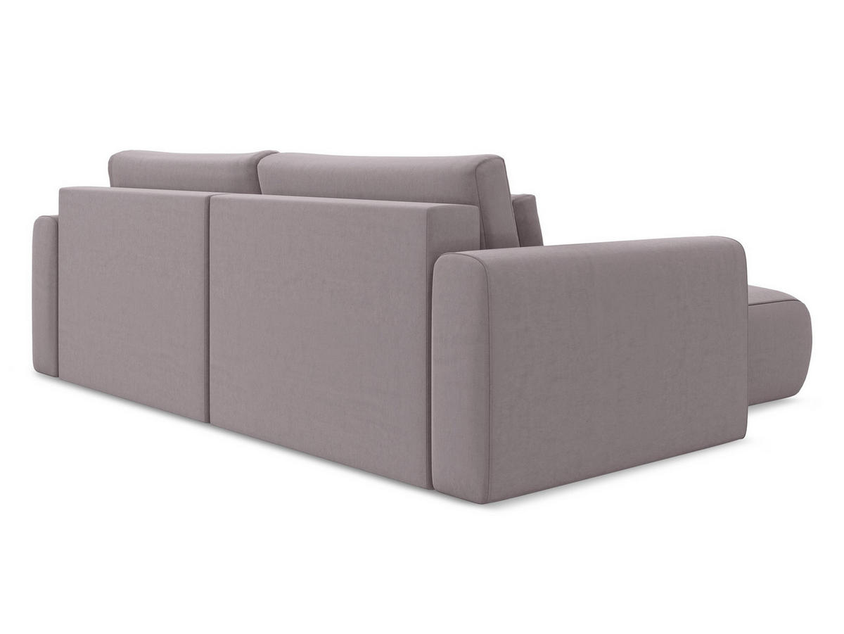 ECKSOFA mit Schlaffunktion Samt Stoff Violett - Lila/Flieder, Kunststoff/Textil (149/240cm) - Makamii