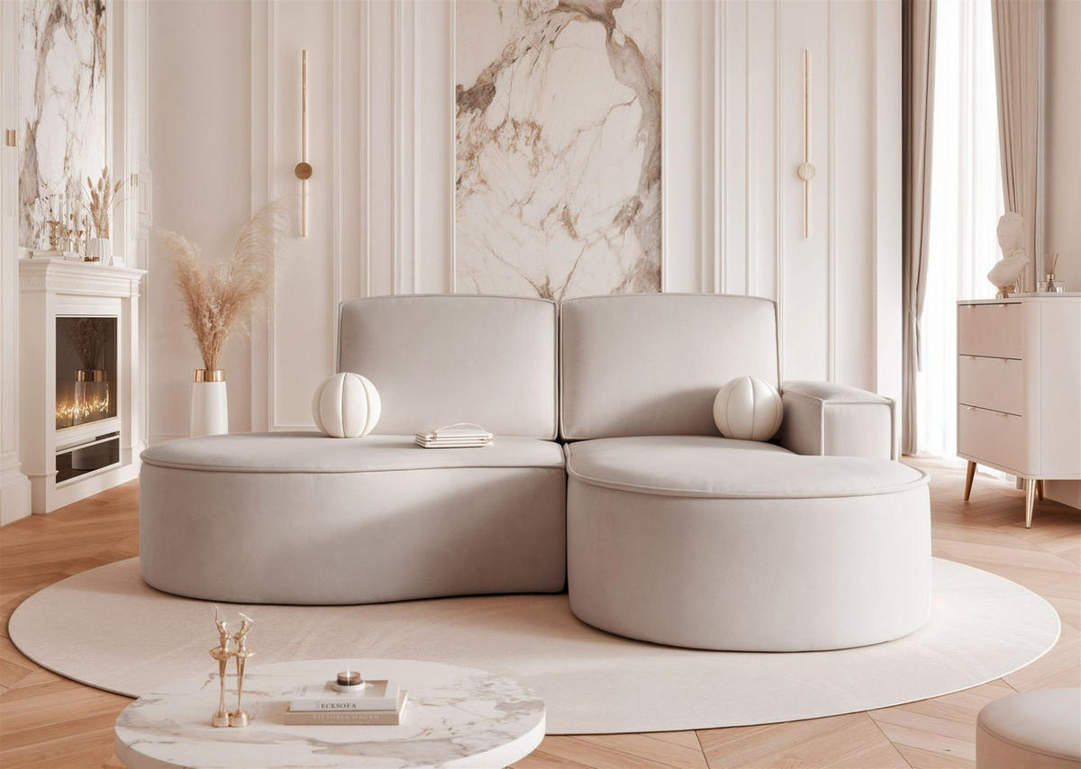ECKSOFA Arlet In Stoff Riviera - Beige, Holzwerkstoff/Textil (156/277cm) - Fun Möbel