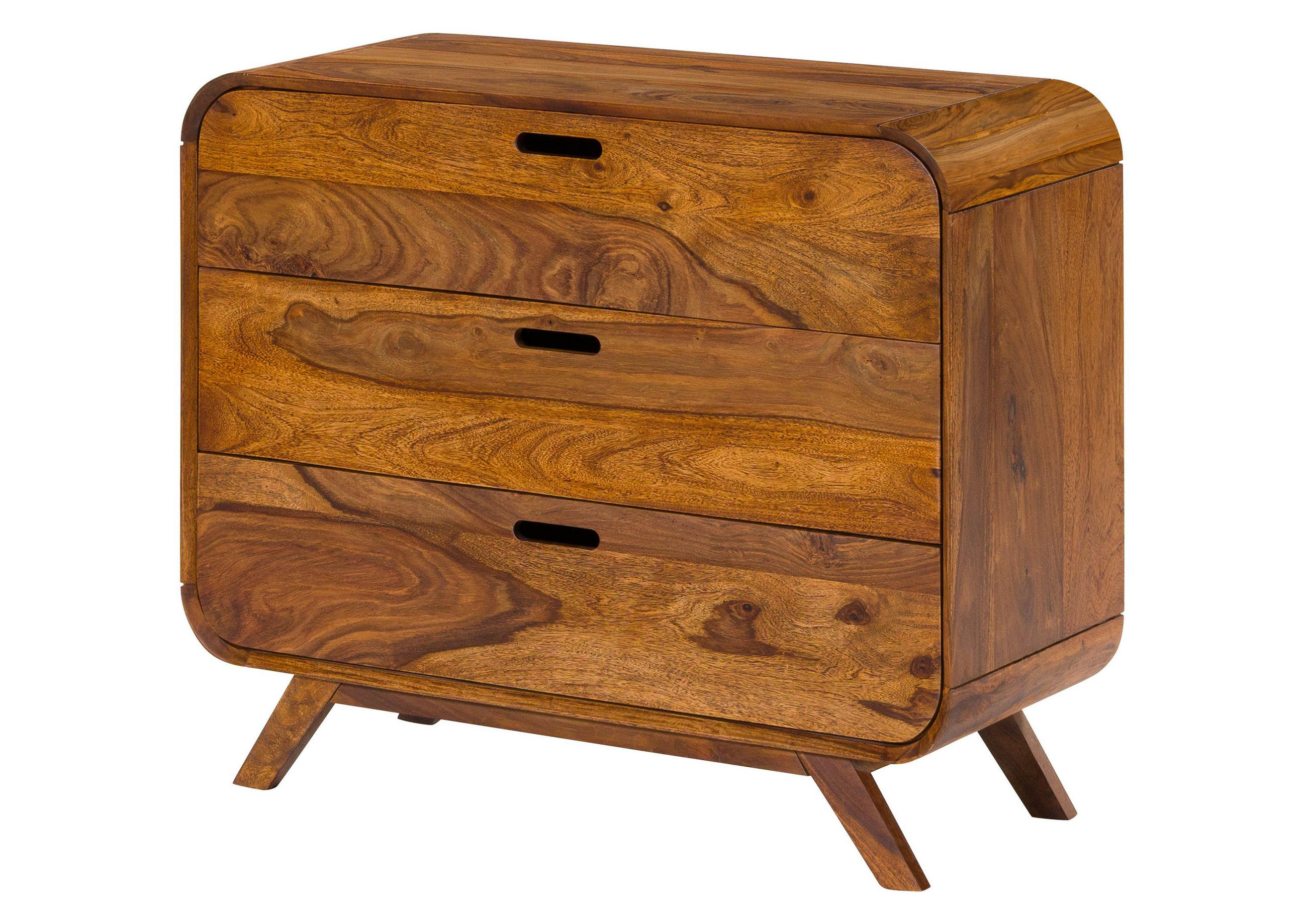 KOMMODE Sheesham 90x40x75 hellbraun lackiert MAILAND #103 - Braun, Holz (90/75/40cm) - Massivmoebel24