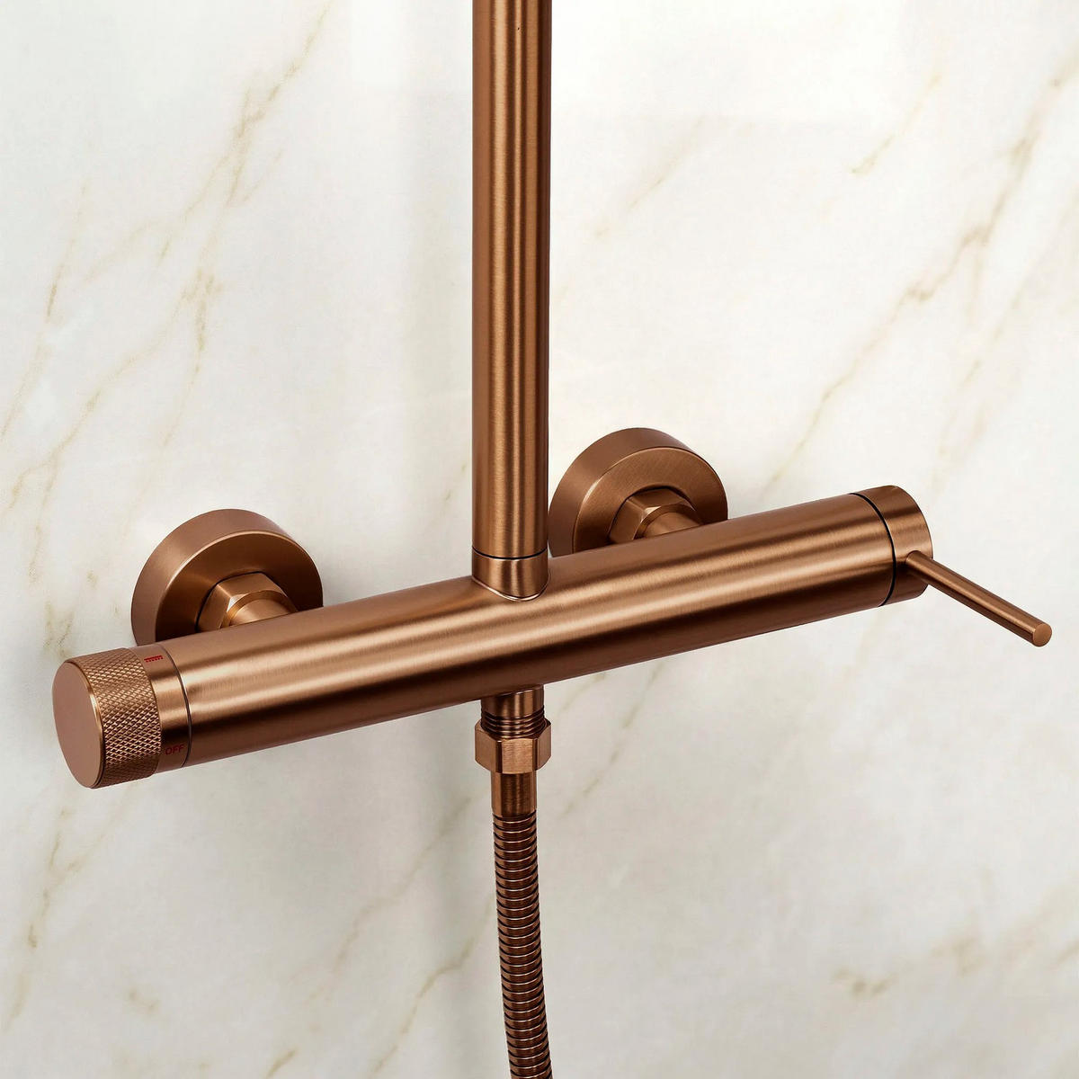 DUSCHGARNITUR Rea Foss Clif Brush Copper - Kupferfarben, Metall (9/131/33cm) - REA