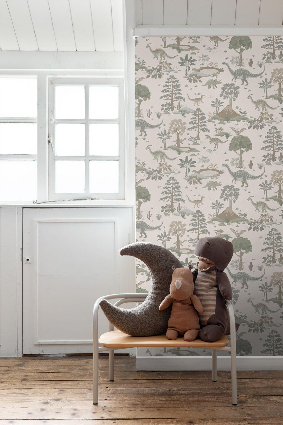 TAPETE Dinosaurier 50 x 900 cm - Grau, Papier (50/0.1cm) - ESTAhome