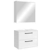 BADMÖBEL-SET Florence 2 Teile Weiß Hochglanz - 60 x 35 x 47 cm - Weiß, Holz (60/47/35cm) - Badplaats