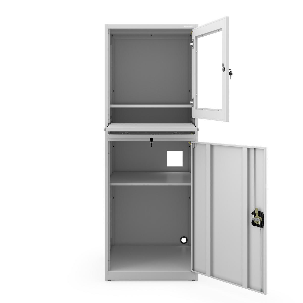 COMPUTERSCHRANK STEVE - Grau, Metall (64/175/63cm) - Jan Nowak