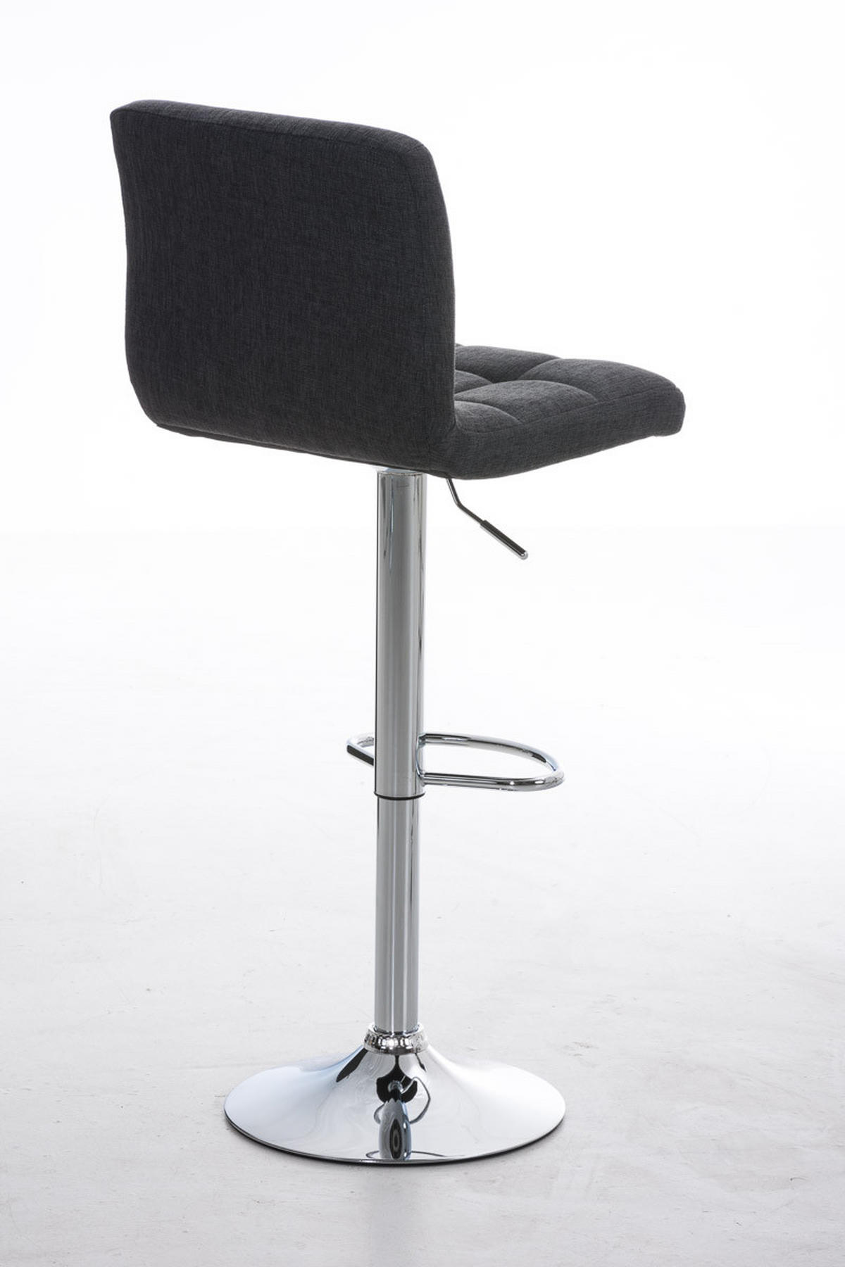 BARHOCKER Rezar Stoff Dunkelgrau Silber - Dunkelgrau, Textil/Metall (46/94/47cm) - DELUKE