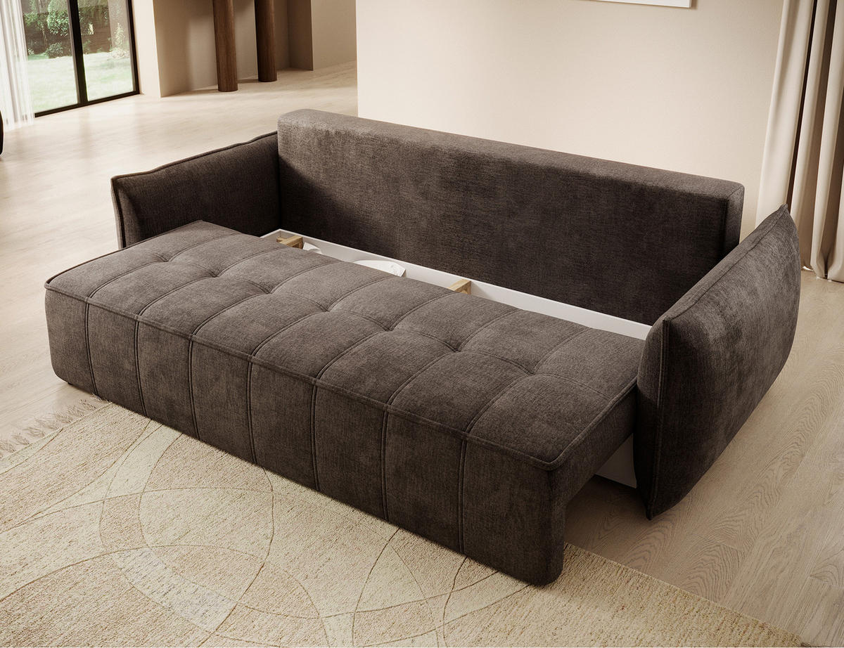 SCHLAFSOFA WELSH - Braun (NUBE 22) - Braun, Holzwerkstoff (242/94/106cm) - Möblo