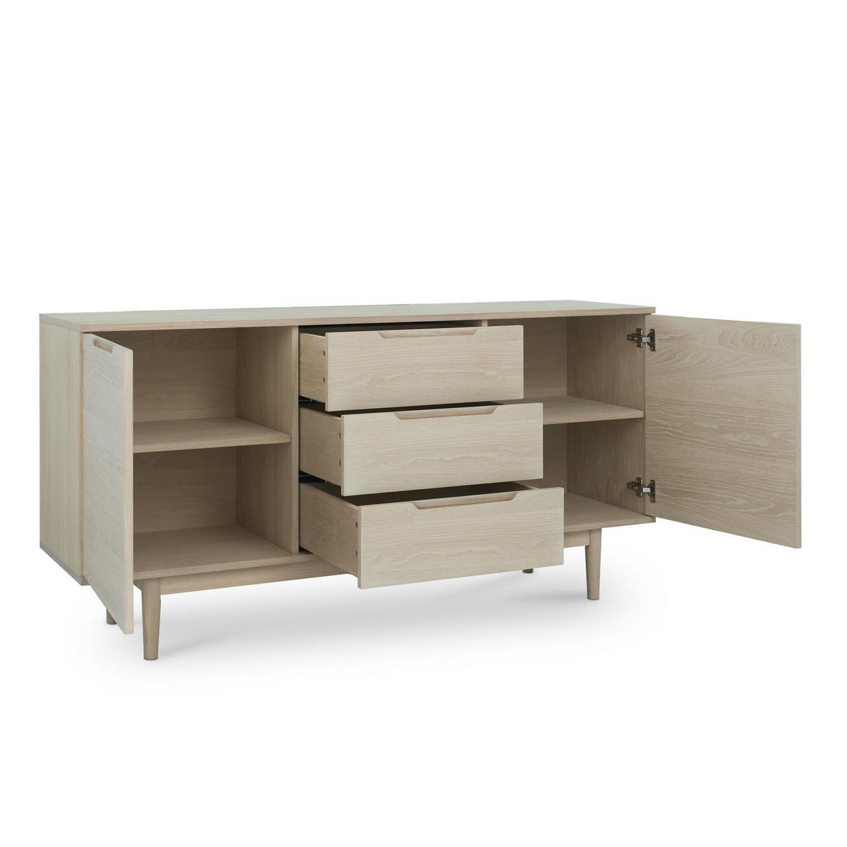 SIDEBOARD Eiche bianco - Eiche Bianco/Eichefarben, Holz/Holzwerkstoff (160/80/45cm) - Furnhouse