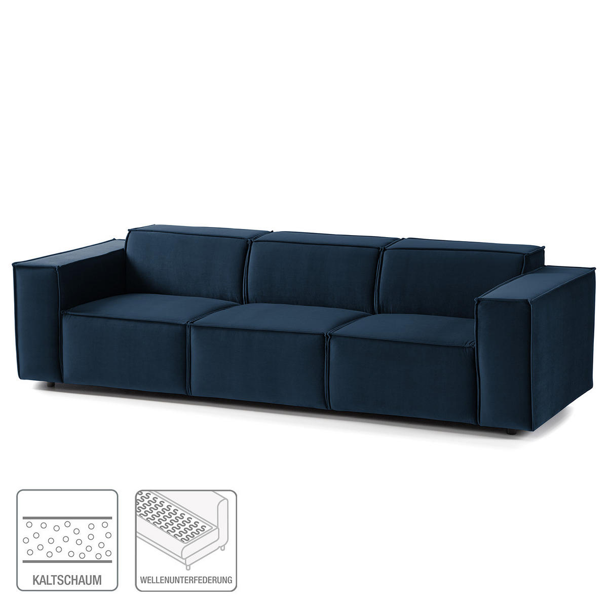 3-SITZER SOFA - Dunkelblau, Textil (260/70/96cm) - home24