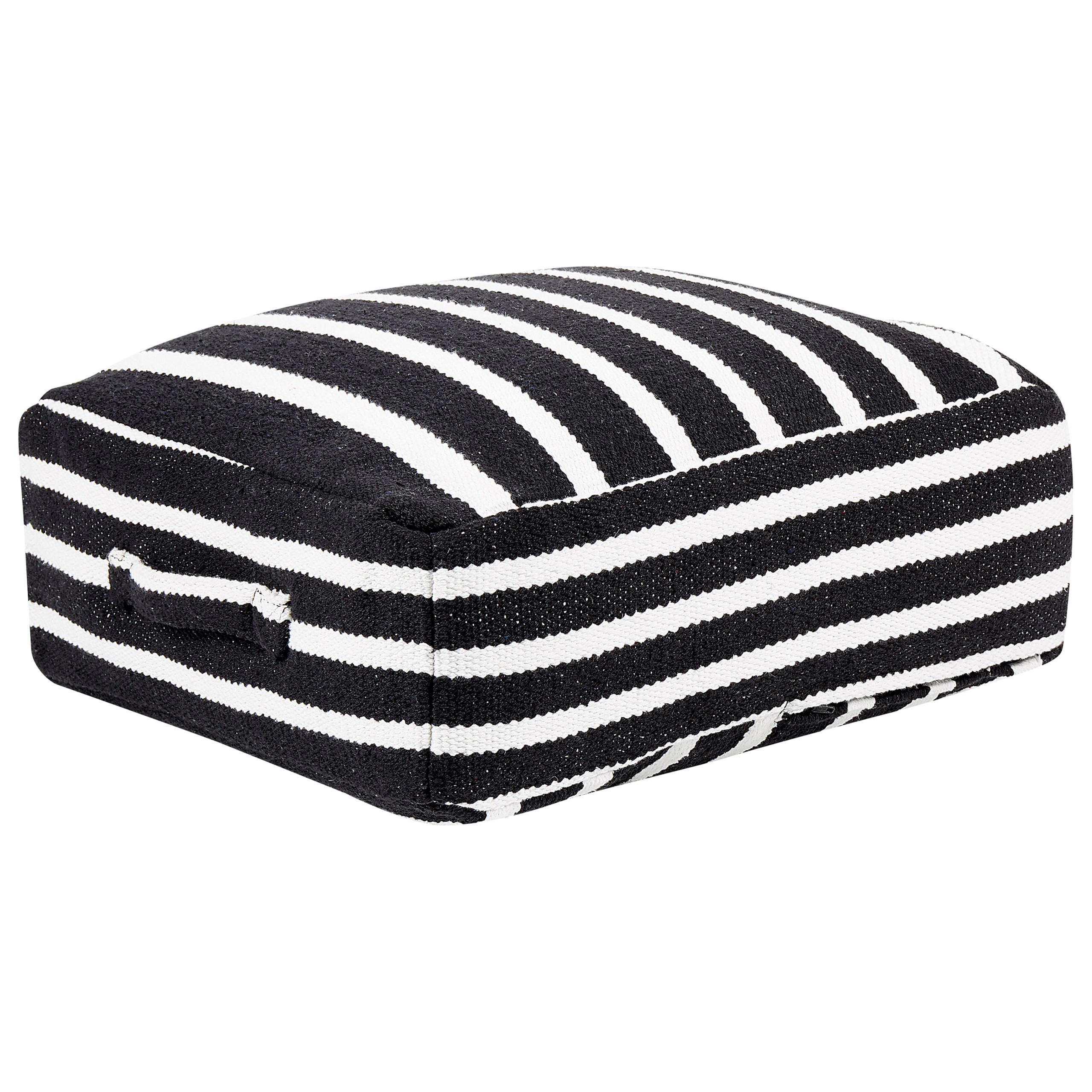 BODENKISSEN Settat 50/50/20 cm - Schwarz, Naturmaterialen/Textil (50/20/50cm) - Beliani