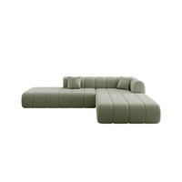 ROHOVÁ SEDAČKA s otomanem, pravá BILA-L 289x176x71 Zelená Buklé - černá/zelená barva, kompozitní dřevo/textil (289/176cm) - ALTDECOR