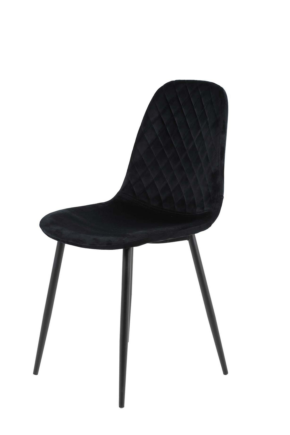 SCHALENSTUHL-SET 2 Stück Mira - Samtvelour Schwarz - Schwarz, Textil/Metall (44/89/53.5cm) - Hela Vertriebs GmbH