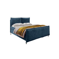 BOXSPRINGBETT VERO PLUS Cordstoff Blau 140/200 cm - Blau/Schwarz, Holzwerkstoff/Textil (140/200cm) - 99rooms