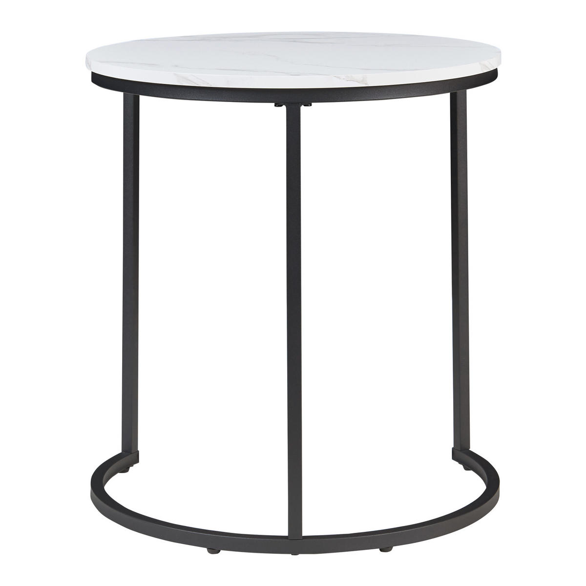 BEISTELLTISCH-SET 3 TLG. Ulricehamn - Schwarz/Weiß, Holzwerkstoff/Metall (56.5/56.5/60cm) - [en.casa]