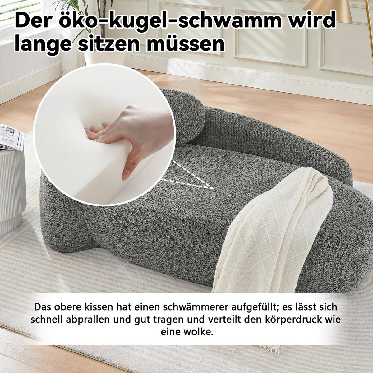 WOHNZIMMERSOFA mit Schlaffunktion und Kissen für Wohnzimmer & Schlafzimmer, Grau - Grau, Textil (67/24/38cm)
