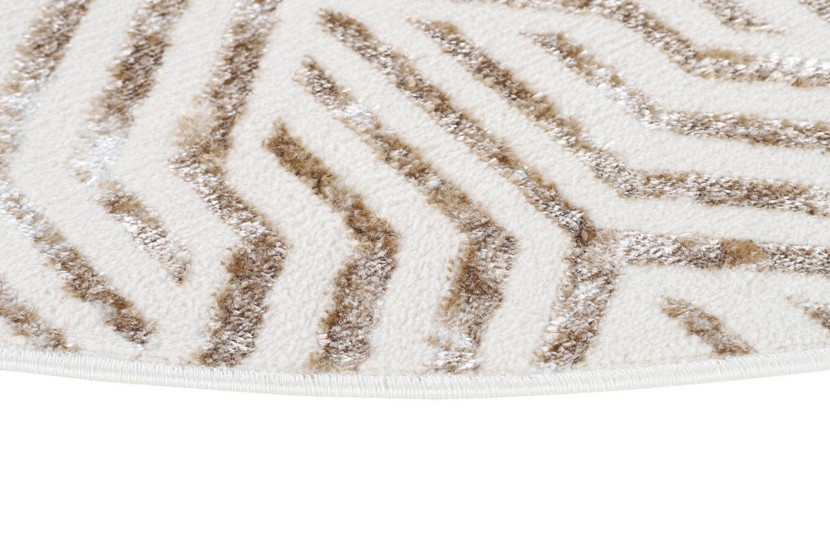 TEPPICH CRYSTAL ROUND Braun 200/200 cm - Braun, Kunststoff (200/200cm) - Tapiso