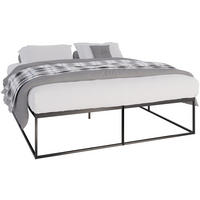 METALLBETT 185.5/205.5/46.5 cm Metall Schwarz - Schwarz, Metall (185.5/205.5cm) - CLP