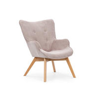 LOUNGESESSEL Lenari Puderrosa Cordstoff mit Füßen in Natur - Hellrosa/Naturfarben, Holz/Textil (71/96/86cm) - S-Style Möbel