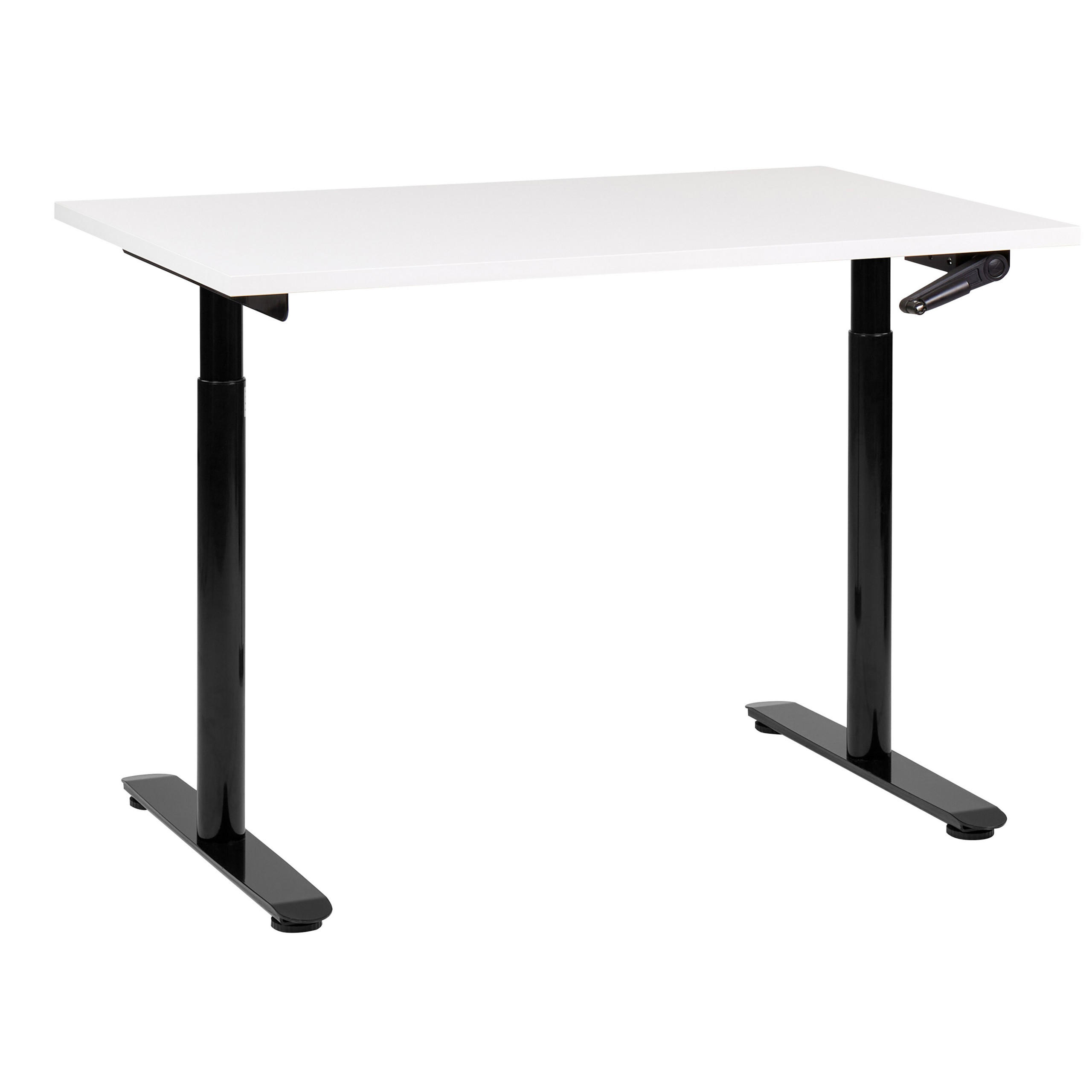 SCHREIBTISCH weißschwarz 120/72 cm manuell höhenverstellbar Destin IV - Schwarz/Weiß, Holz (72/120/74cm) - Beliani