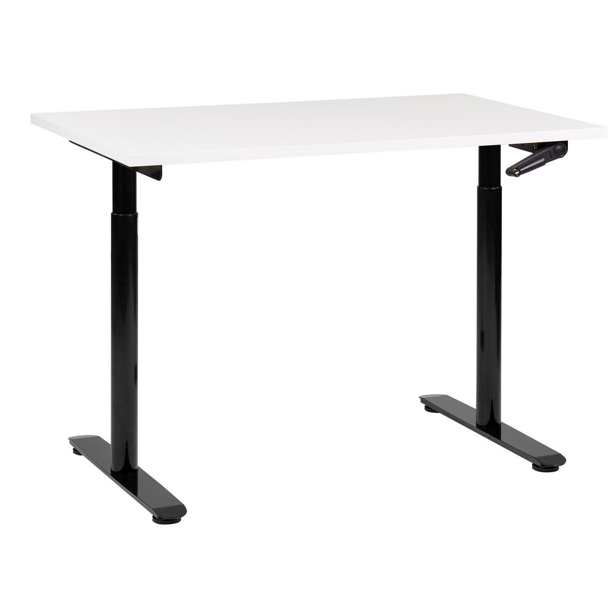 SCHREIBTISCH weißschwarz 120/72 cm manuell höhenverstellbar Destin IV - Schwarz/Weiß, Holz (72/120/74cm) - Beliani