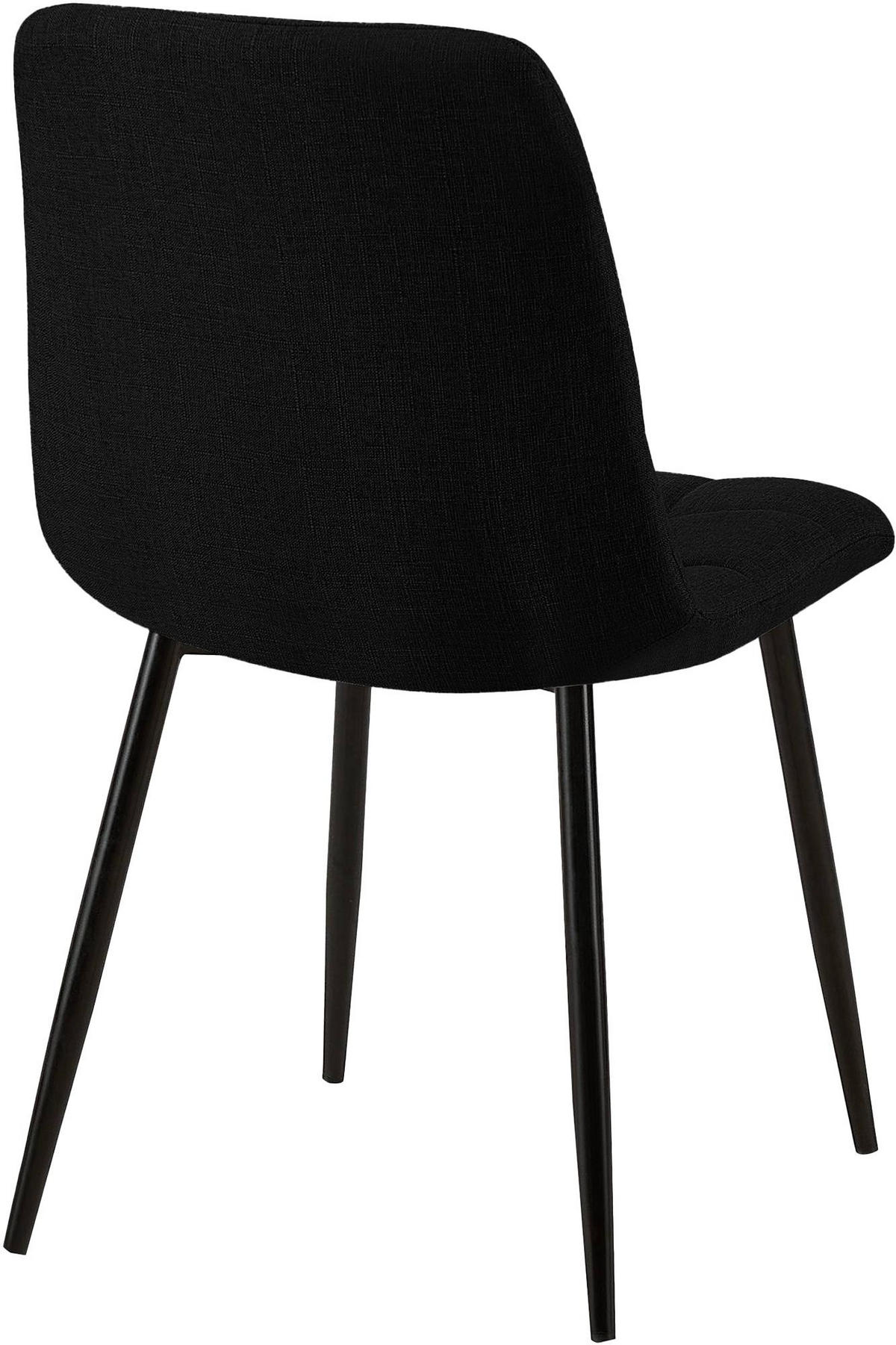 STUHL 2er Set Stoff Schwarz - Schwarz, Textil/Metall (45/84/55cm) - CLP