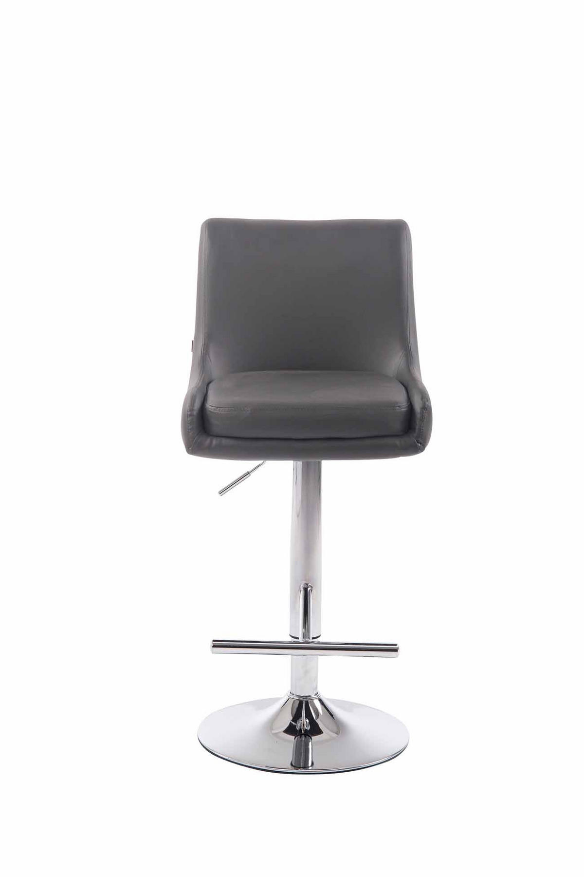 BARHOCKER Lederlook grau - Chromfarben/Grau, Textil/Metall (43/90/50cm) - CLP