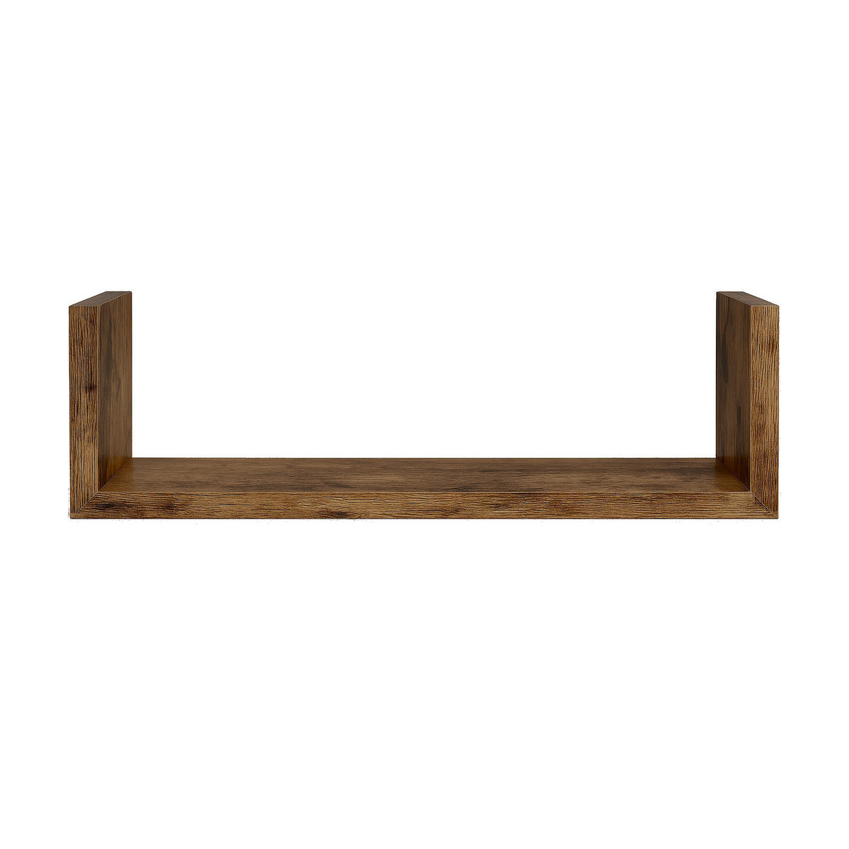 WANDREGAL Holzoptik Dunkelbraun 3er-Set U-Form 30/45/60x15x10 cm - Dunkelbraun, Holzwerkstoff (60/10/15cm) - Begryf