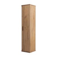 BADEZIMMERSCHRANK, Gold Craft Eiche, Schwarzer Griff, 35,5 x 139 x 31,5 cm - Eichefarben/Schwarz, Holzwerkstoff/Kunststoff (35.5/139/31.5cm) - 3XE LIVING