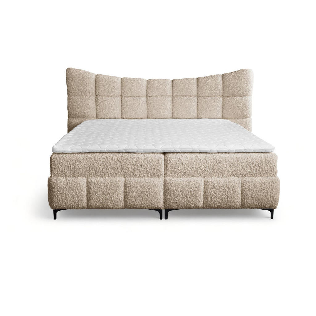 Thumbnail - Fun Möbel Boxbett, Beige, Textil, 140x200 cm, Schlafzimmer, Betten, Boxspringbetten