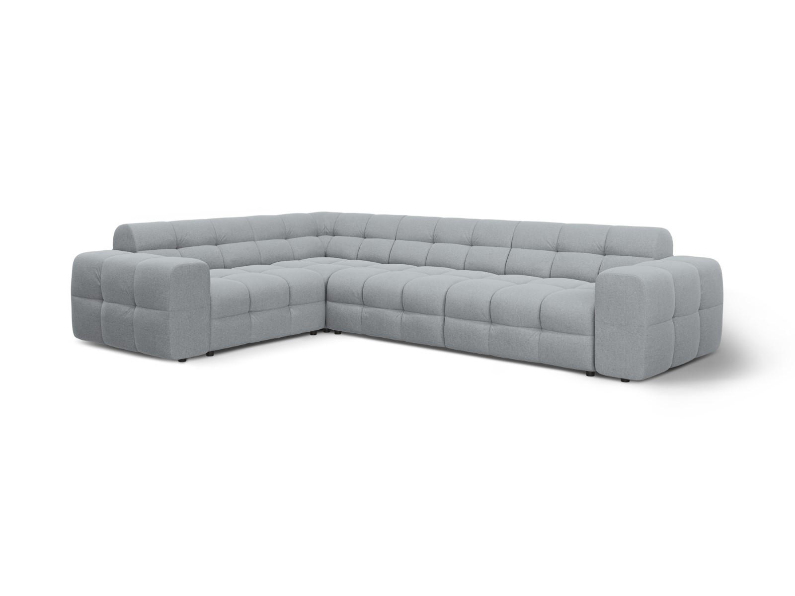 ECKSOFA links Kendal aus strukturiertem Stoff platin 6 Sitzplätze - Platinfarben, Textil (231/332cm) - Micadoni